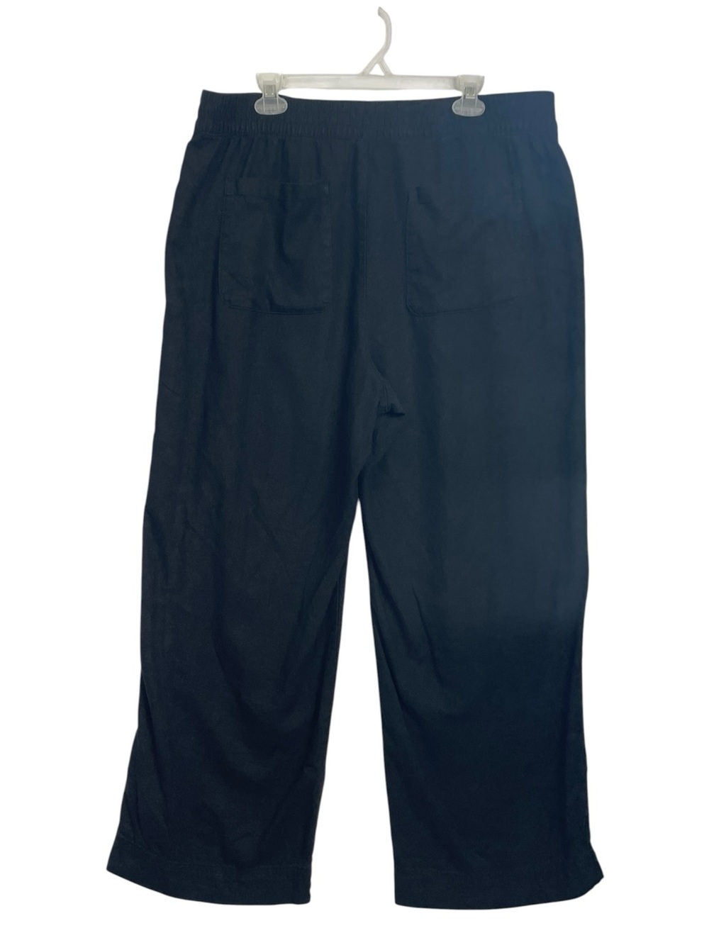 Old Navy Black Linen Wide Leg Pants XL Loose Breathable Minimal Basic